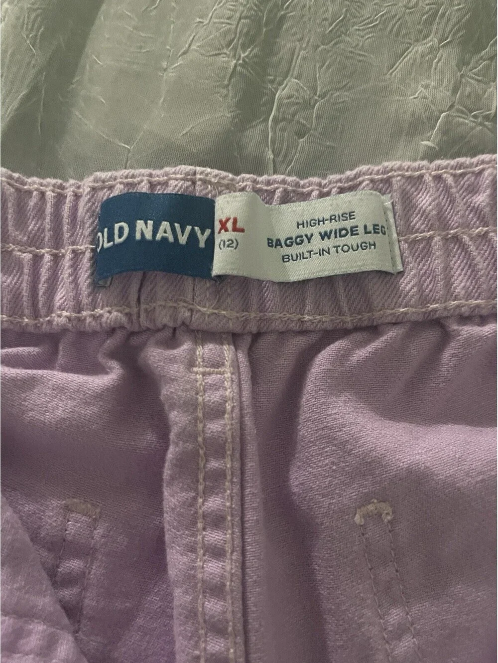 Old Navy Girls Utility Patch Baggy Wide Leg Pants-XL/12 Powder Blue